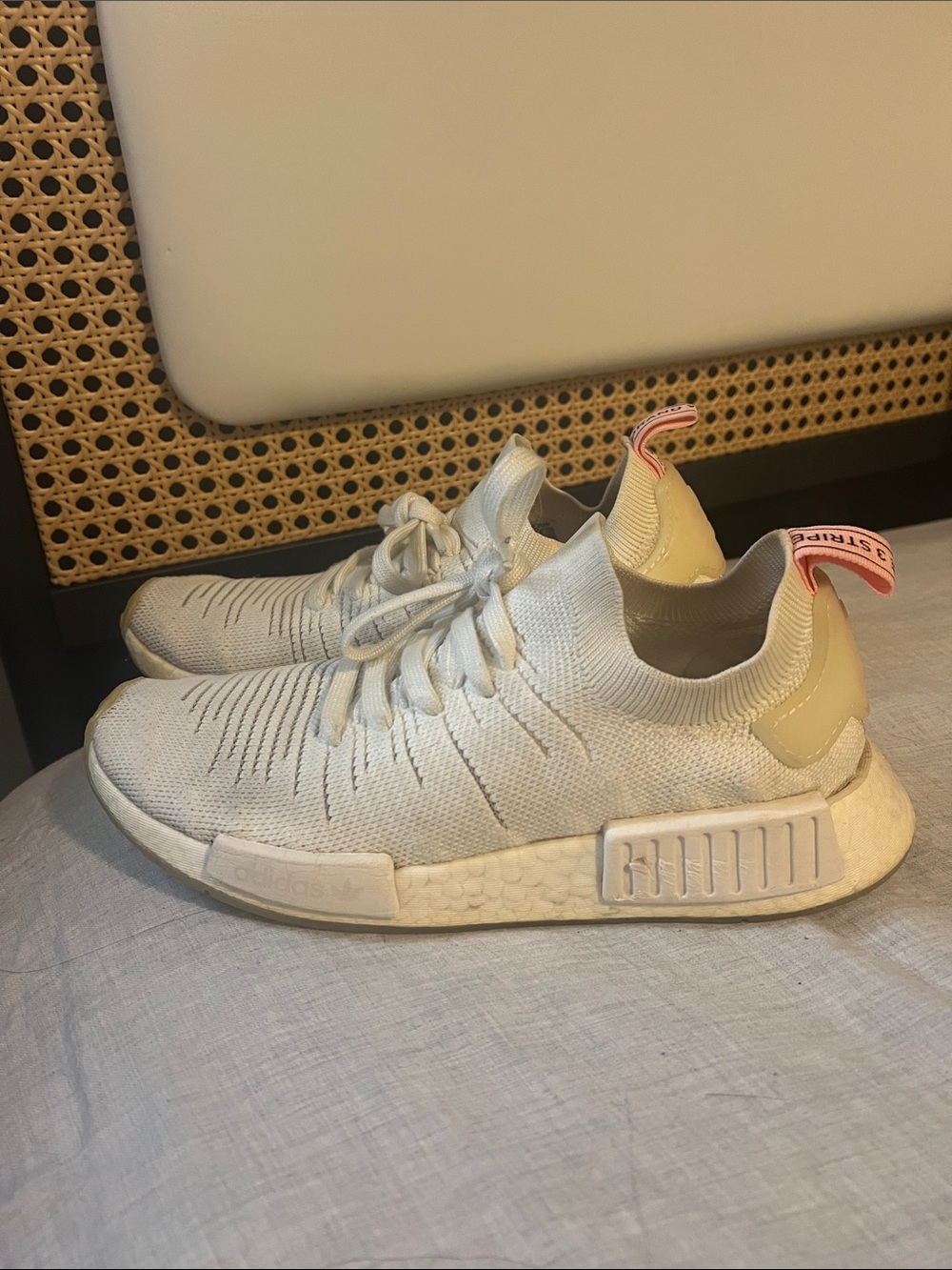 adidas Women’s Knit Slip-On Sneakers in Off-White